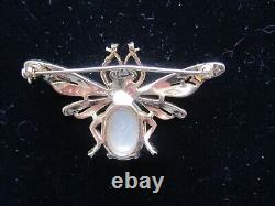 Vintage Alfred Philippe Crown Trifari Fantasia Bee Jelly Belly Pearl Brooch Pin