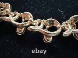 Vintage Alfred Philippe Crown Trifari Gold Scroll Necklace Dangling Rhinestones