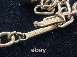 Vintage Alfred Philippe Crown Trifari Gold Scroll Necklace Dangling Rhinestones