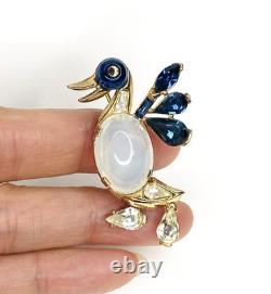 Vintage Alfred Philippe Crown Trifari Jelly Belly Duck Bird Brooch Pin