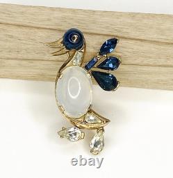 Vintage Alfred Philippe Crown Trifari Jelly Belly Duck Bird Brooch Pin