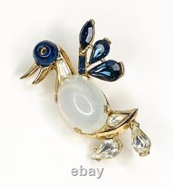 Vintage Alfred Philippe Crown Trifari Jelly Belly Duck Bird Brooch Pin