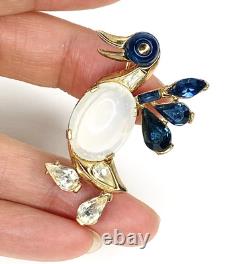 Vintage Alfred Philippe Crown Trifari Jelly Belly Duck Bird Brooch Pin