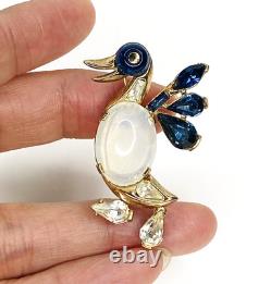 Vintage Alfred Philippe Crown Trifari Jelly Belly Duck Bird Brooch Pin