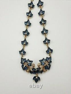 Vintage Alfred Philippe Crown Trifari Molded Blue Fruit Salad Stone Necklace
