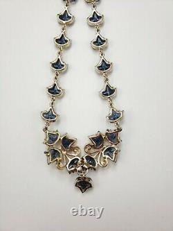 Vintage Alfred Philippe Crown Trifari Molded Blue Fruit Salad Stone Necklace
