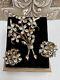 Vintage Alfred Philippe Crown Trifari Pat Pend Flower Brooch Earrings Cluster
