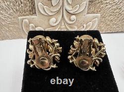 Vintage Alfred Philippe Crown Trifari Pat Pend Flower Brooch Earrings Cluster