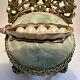 Vintage Alfred Philippe Crown Trifari Sign Pea Pod Rhinesatone Pearl Brooch Pin