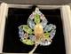 Vintage Alfred Philippe Crown Trifari Silver Tone Fruit Salad Pearl Leaf Brooch