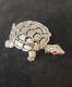 Vintage Alfred Philippe Crown Trifari Turtle Brooch Red Poured Glass eyes