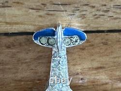 Vintage Alfred Philippe Crown Trifari WWII Fighter Airplane Brooch VGUC