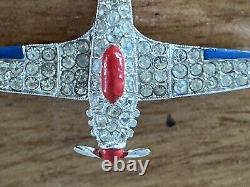 Vintage Alfred Philippe Crown Trifari WWII Fighter Airplane Brooch VGUC
