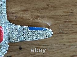 Vintage Alfred Philippe Crown Trifari WWII Fighter Airplane Brooch VGUC