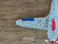 Vintage Alfred Philippe Crown Trifari WWII Fighter Airplane Brooch VGUC