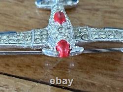 Vintage Alfred Philippe Crown Trifari WWII Fighter Airplane Brooch VGUC