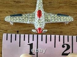 Vintage Alfred Philippe Crown Trifari WWII Fighter Airplane Brooch VGUC
