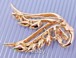 Vintage Alfred Philippe Crown Trifari White Rhinestone Gold tone Brooch