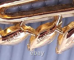 Vintage Alfred Philippe Crown Trifari White Rhinestone Gold tone Brooch