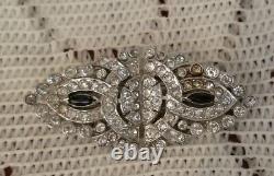 Vintage Alfred Philippe Crown Trifari rhinestone Duette clips brooch pin fur