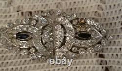 Vintage Alfred Philippe Crown Trifari rhinestone Duette clips brooch pin fur