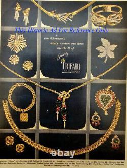 Vintage Alfred Philippe Signed Crown Trifari PAT PEND Meteor Demi Parure 1949