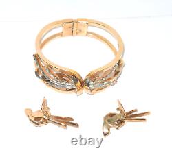Vintage Alfred Philippe Signed Crown Trifari PAT PEND Meteor Demi Parure 1949