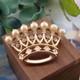 Vintage Alfred Philippe Simulated Pearl Rhinestone Coronation Crown Pin Brooch