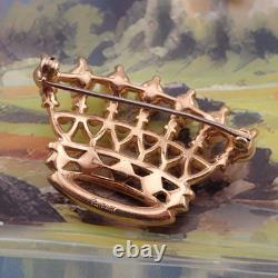 Vintage Alfred Philippe Simulated Pearl Rhinestone Coronation Crown Pin Brooch