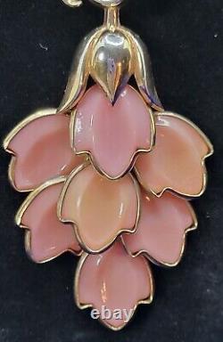 Vintage Alfred Philippe TRIFARI Pat. Pend. Molded Glass Floral Tulip 16 Choker