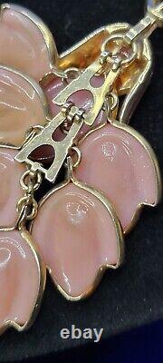 Vintage Alfred Philippe TRIFARI Pat. Pend. Molded Glass Floral Tulip 16 Choker