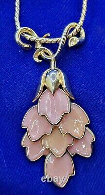 Vintage Alfred Philippe TRIFARI Pat. Pend. Molded Glass Floral Tulip 16 Choker