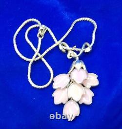 Vintage Alfred Philippe TRIFARI Pat. Pend. Molded Glass Floral Tulip 16 Choker