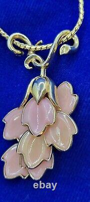 Vintage Alfred Philippe TRIFARI Pat. Pend. Molded Glass Floral Tulip 16 Choker