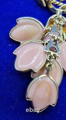 Vintage Alfred Philippe TRIFARI Pat. Pend. Molded Glass Floral Tulip 16 Choker