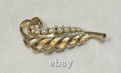 Vintage Alfred Philippe TRIFARI Royal Replica WALES FEATHER Brooch 2.75 (L)