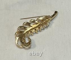 Vintage Alfred Philippe TRIFARI Royal Replica WALES FEATHER Brooch 2.75 (L)