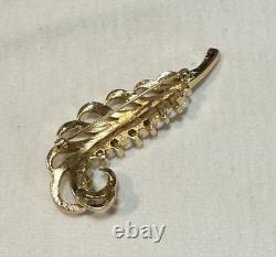 Vintage Alfred Philippe TRIFARI Royal Replica WALES FEATHER Brooch 2.75 (L)