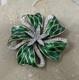 Vintage Alfred Philippe Trifari Enamel Pave Rhinestone Flower Brooch