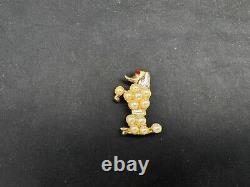 Vintage Alfred Philippe Trifari Faux Pearl Rhinestone Poodle Pat Pend Brooch