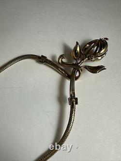 Vintage Alfred Philippe Trifari Forbidden Fruit Rhinestone Choker Snake Necklace