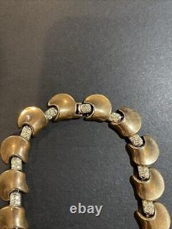 Vintage Alfred Philippe Trifari Gold Tone Rhinestone Choker Necklace
