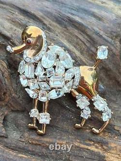 Vintage Alfred Philippe Trifari Jeweled Symphony Poodle Pin