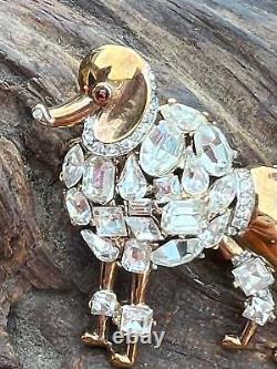 Vintage Alfred Philippe Trifari Jeweled Symphony Poodle Pin