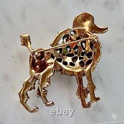 Vintage Alfred Philippe Trifari Jeweled Symphony Poodle Pin