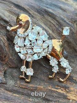 Vintage Alfred Philippe Trifari Jeweled Symphony Poodle Pin