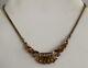 Vintage Alfred Philippe Trifari Topaz Amber Rhinestone Crystal Necklace 40's 50s