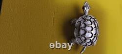 Vintage Alfred Philippe Trifari Turtle Brooch Red Glass Eyes 2.5 X 1.5