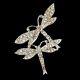 Vintage Alfred Philippe crown Trifari Brooch Pin Rhodium Plated Dragonfly
