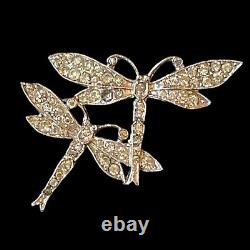 Vintage Alfred Philippe crown Trifari Brooch Pin Rhodium Plated Dragonfly